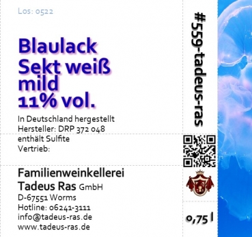 Ras Blaulack Sekt weiß mild